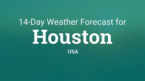 Weather forecasts for today and tomorrow are shown in detail every hour. . 14 day weather forecast houston